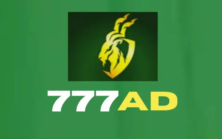 777AD game logo featuring a golden goat head with flame-like horns inside a shield on a green background.