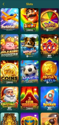 BN55 Game slots collection featuring popular games like Aviator, 3 Hot Chillies, Wildfire, Bass Catcher, and Classic 777
