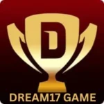 Dream17 Game logo featuring golden trophy with letter D on maroon background