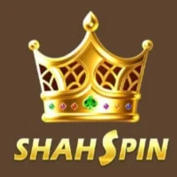 ShahSpin Game golden crown logo with jewels and bold golden text.