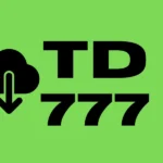 TD777 game download logo on green background.