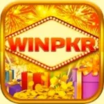 Winpkr Game logo with gifts, coins, and fireworks