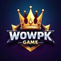 WOWPK Game logo with a golden crown and shield background symbolizing royalty and excitement.