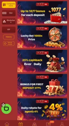 777Tez Game offers page showing multiple promotions including deposit bonuses, lucky bet prizes, cashback, first deposit bonus, and daily rebates.