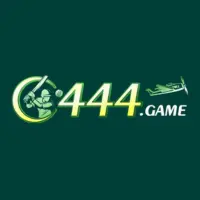 444 Game logo with cricket player and airplane icon on a green background