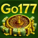 GO177 game logo with roulette wheel, cash bundles, and golden coins