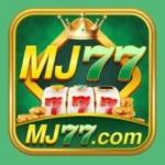 MJ77 Game logo with crown, slot machine 777, and gold coins.