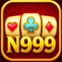 N999 game logo with golden text and casino symbols including heart, club, and diamond on a red background.