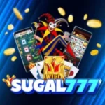 Sugal777 online casino gaming platform with slot machines, cards, and joker theme.