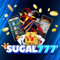 Sugal777 online casino gaming platform with slot machines, cards, and joker theme.