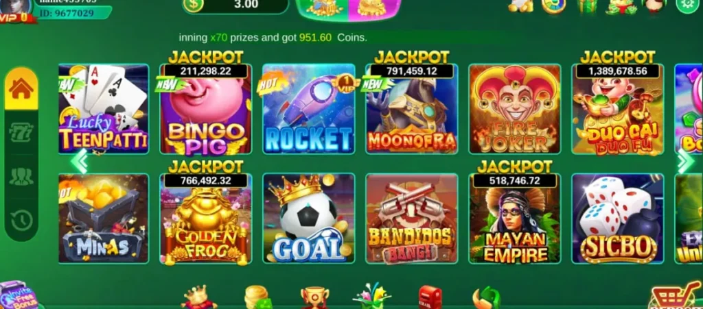 WT777 online casino game lobby showing jackpot slots like Bingo Pig, Golden Frog, Fire Joker, Moonofra, Mayan Empire, and Lucky Teen Patti.