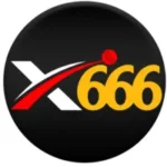 X666 game logo featuring bold white "X" with a red swoosh and yellow "666" on a black circular background.