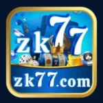 ZK77 game logo with dice, slot machine, and golden crown