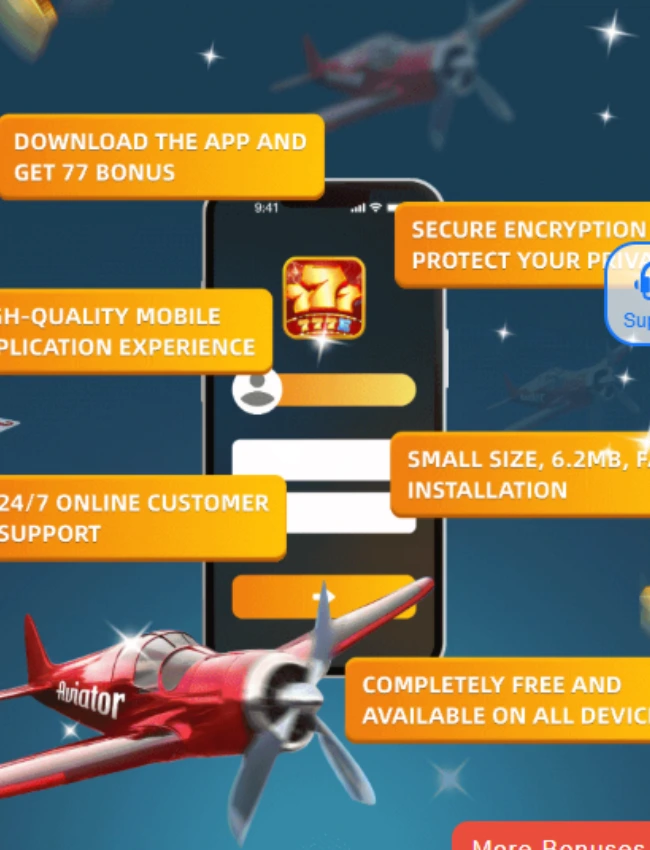 777e game download guide showing app features like bonus offers, fast installation, secure encryption, and 24/7 support.