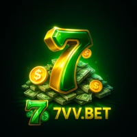 7VV Bet Game logo featuring a green number 7 over a pile of cash and gold coins on a black background.