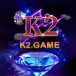 K2 Game logo with glowing text and blue diamond