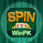 Spin Win PK Game: Download Best Earning App In 2025 1 Spin Win PK logo with golden “SPIN” text, slot machine 777 icons, and a green digital background.