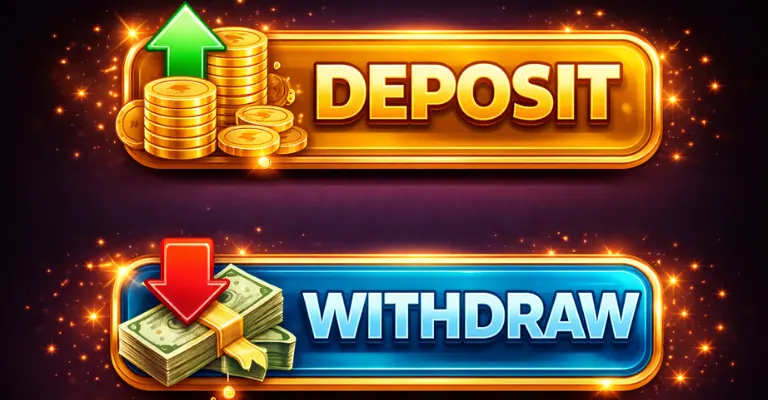 Funup777 Download Best (Real Earning Platform) in 2026 6 Deposit and Withdraw Funup777 game is becoming a trending choice for Android users in Pakistan who want fast and easy mobile entertainment. buttons showing gold coins for deposit and cash bundles for withdraw with glowing effects.