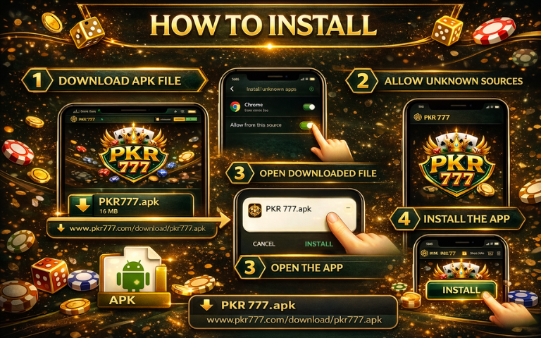 PKR 777 Game Download Real (Free Earning App) in 2025 4 PKR 777 Game how to install screen showing APK installation steps and permission settings on an Android device.