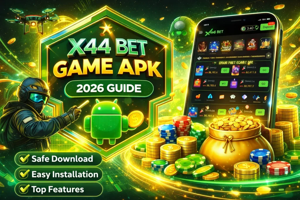 X44 Bet Game Download (Latest Earning APK) For Android & IOS 4 X44 Bet Game APK 2026 guide featured image showing Android theme, app dashboard, and safe download highlights