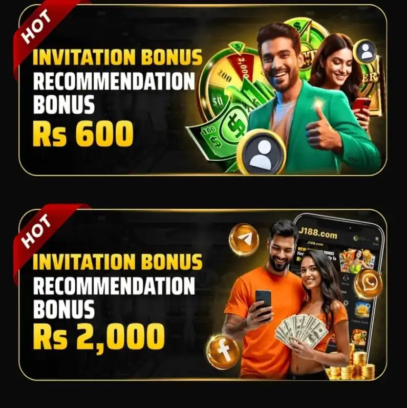 J188 Game Download Earning App (Latest Version 2026) 2 J188 Game invitation bonus and recommendation bonus Rs 600 offer banner
