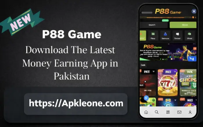 P88 Game Download Real Earning APK Latest Version V1.1.64 3 P88 Game promotional banner with “NEW” tag, phone screenshot, and download link https://Apkleone.com