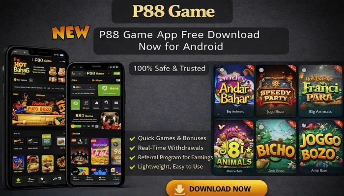 P88 Game Download Real Earning APK Latest Version V1.1.64 2 P88 Game app free download banner with Android interface, bonus features, and ApkLeone website link.