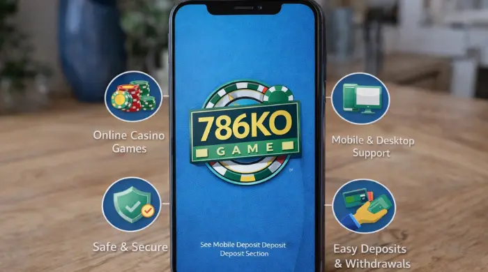786KO Game Download Best Earning App Latest Version V1.1.64 2 786KO Game mobile interface showing online casino games, safe and secure system, easy deposits and withdrawals, and mobile & desktop support